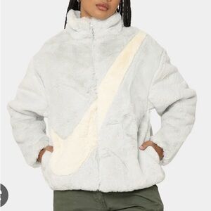 Nike Women’s Faux Fur Big Swoosh Full Zip Jacket